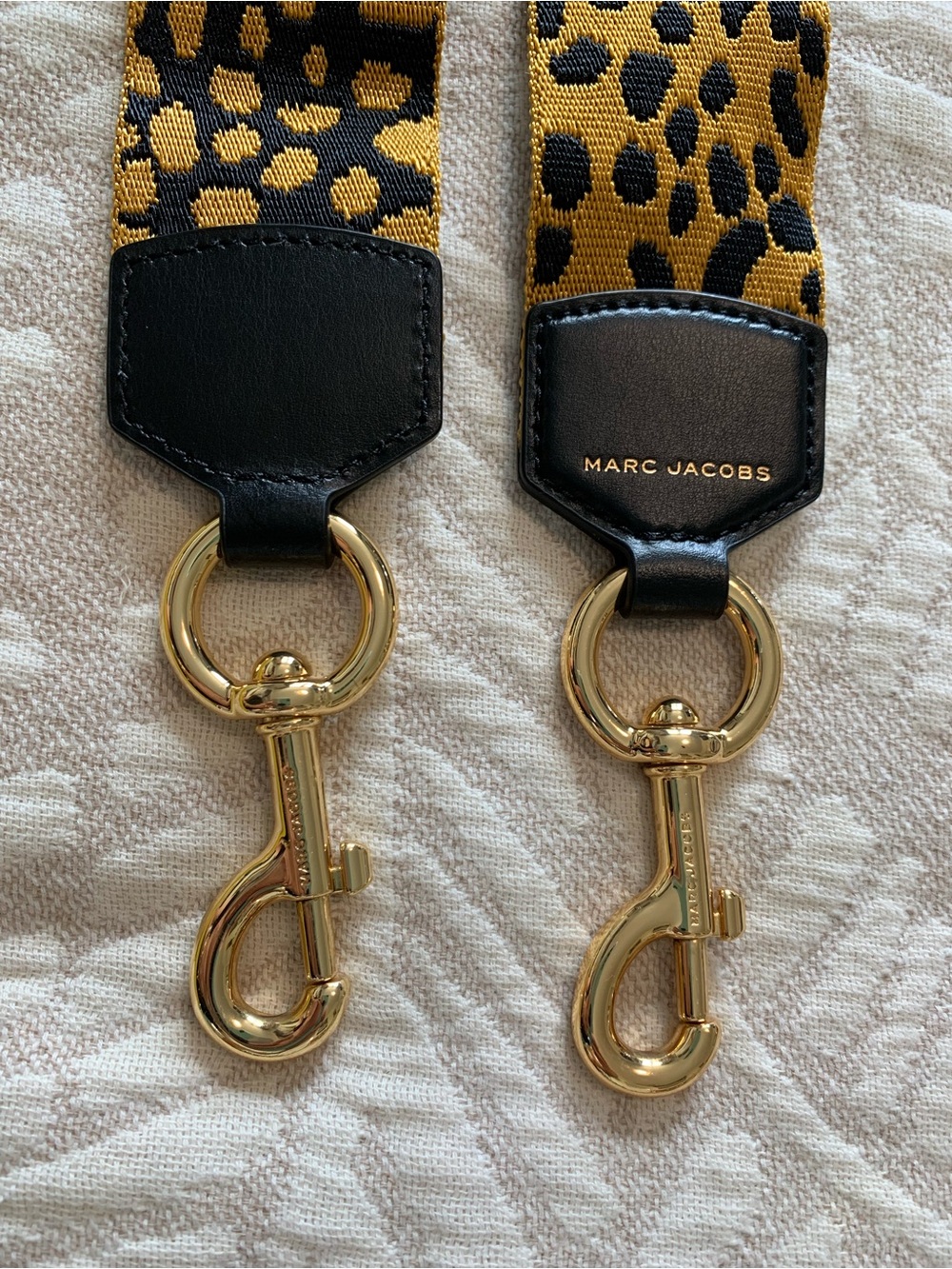 Leopard Print Shoulder Strap with Gold Hardware - Women Accessories 36 to 54 in - Picture 2 of 7